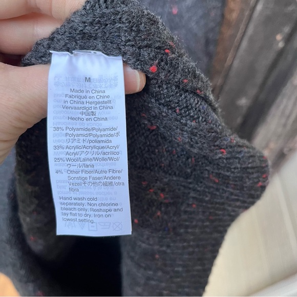 Madewell Donegal Rolled Mockneck Sweater Dress In Gray With Color Fleck Sz M - Picture 6 of 16